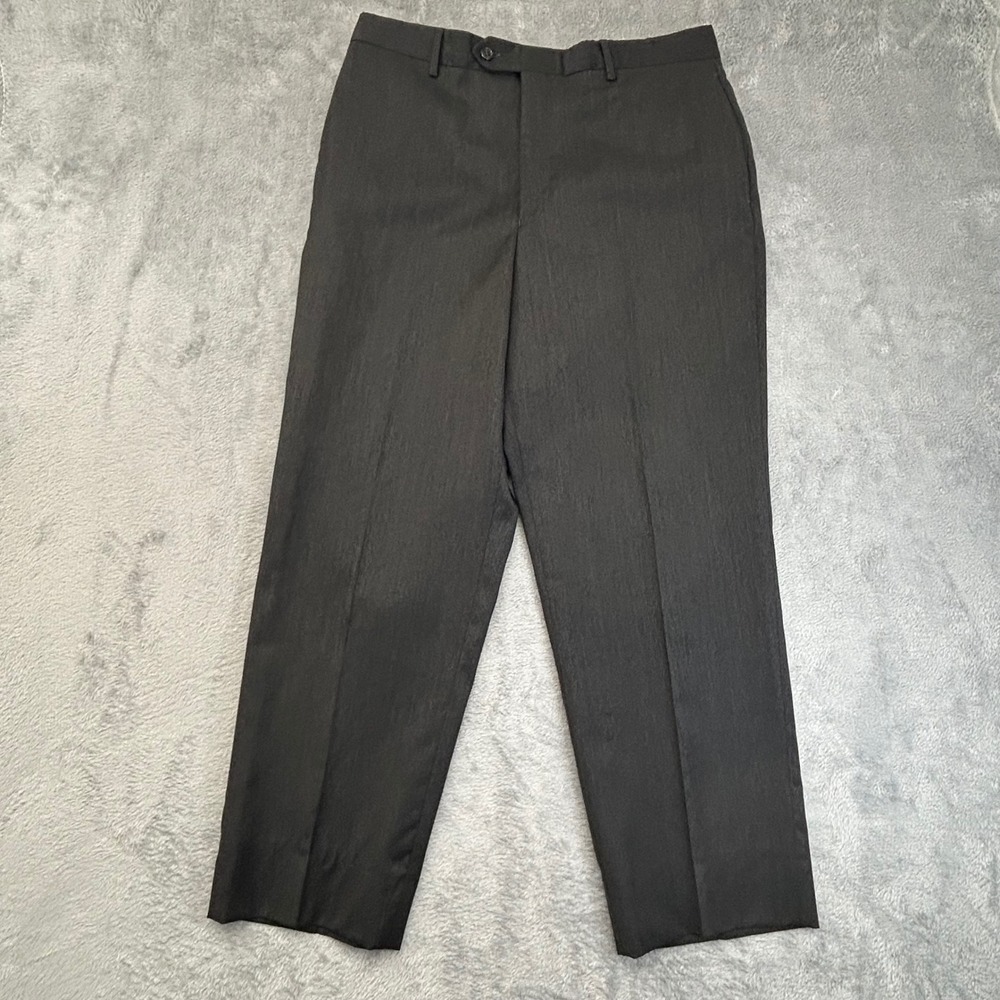 Jos. A. Bank Signature Collection Charcoal Grey 100% Wool Dress Pants 35x29